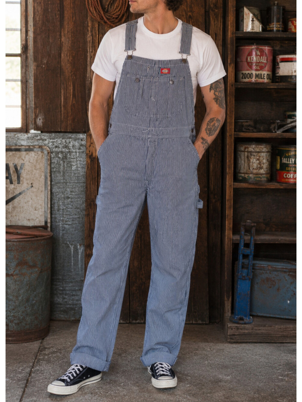Dickies Hickory Stripe Bib Overalls – Men's 34x30 – New without tags